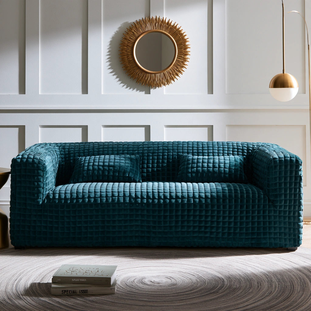 Nowoczesna sofa, o nowoczesnej formie, kolor: morski
