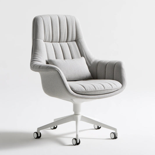 Ergonomiczny fotel biurowy, tapicerowany tkaniną, obrotowe siedzisko, kolor: jasnoszary