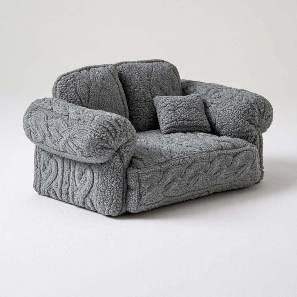 Mała sofa dla zwierzęcia, o nowoczesnej formie, kolor: szary
