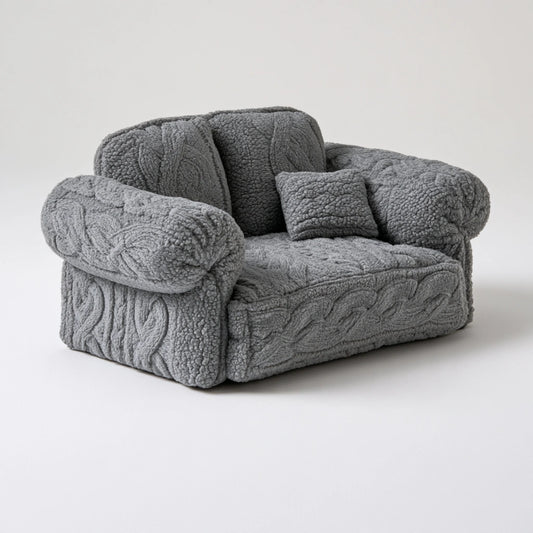 Mała sofa dla zwierzęcia, o nowoczesnej formie, kolor: szary