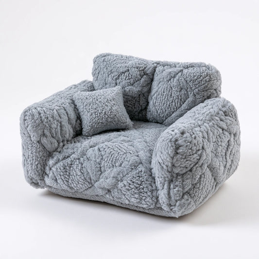 Mała sofa dla zwierzęcia, o nowoczesnej formie, kolor: szary