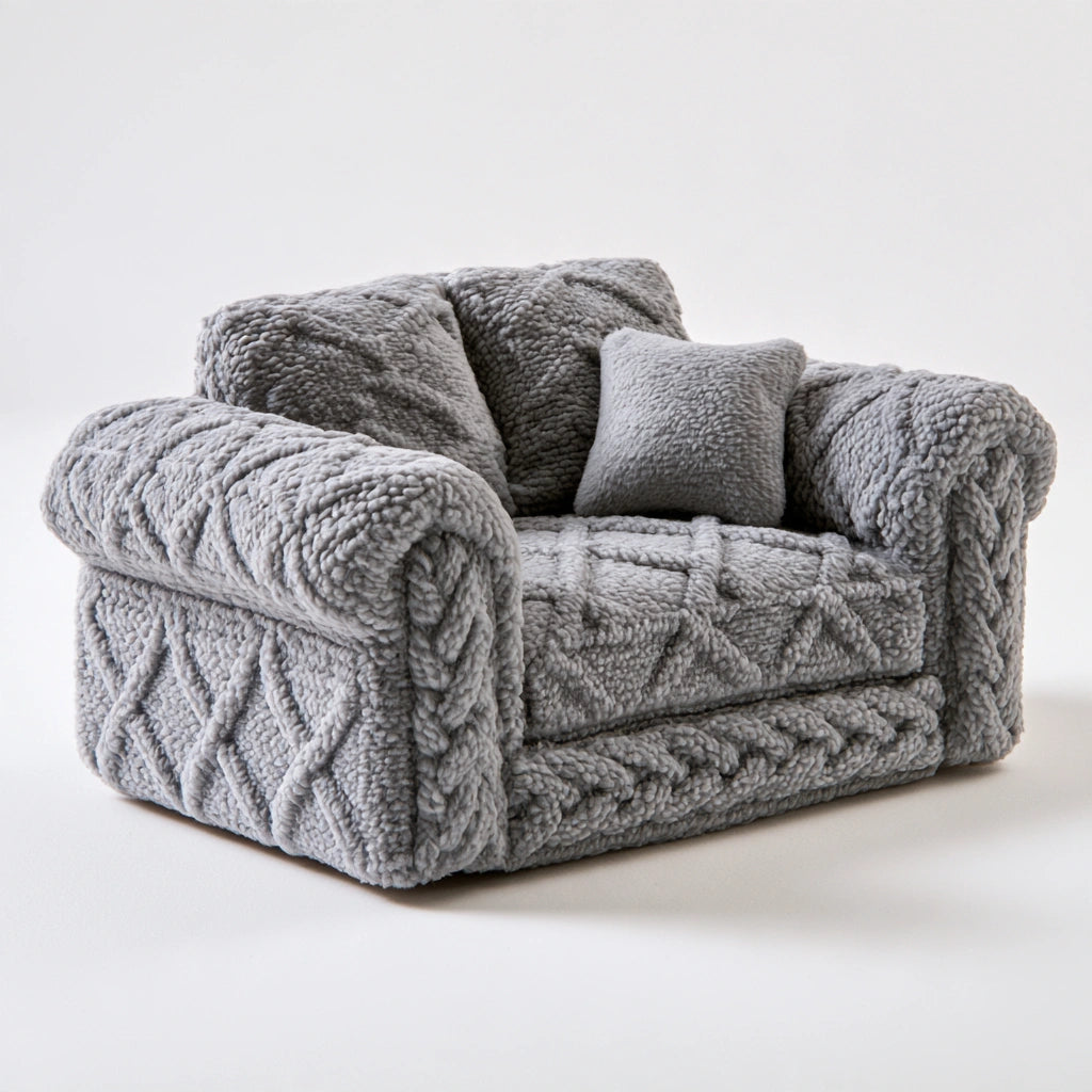 Mała sofa dla zwierzęcia, o nowoczesnej formie, kolor: szary